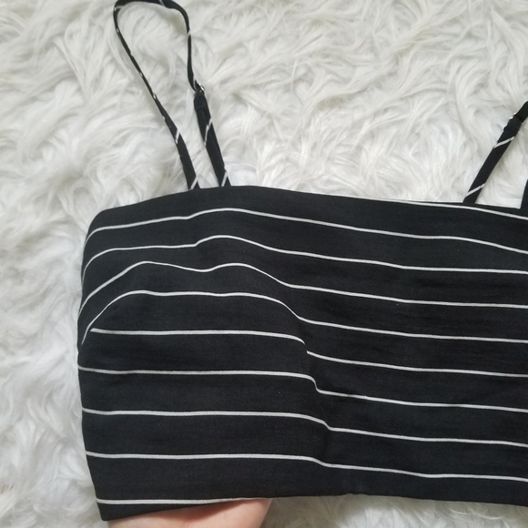 New Minkpink Striped Crop Top L Large - Picture 2 of 6